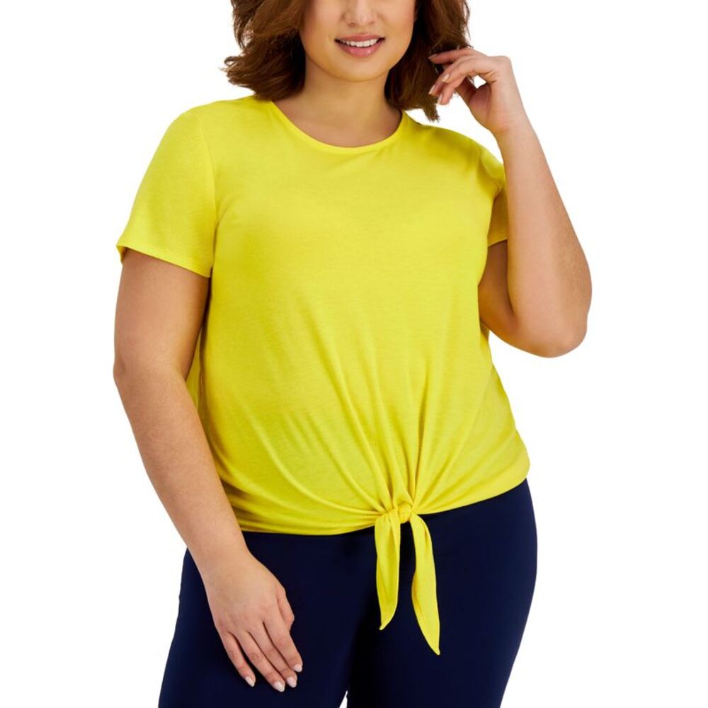 ID Ideology Plus Size Tie Front T-Shirt